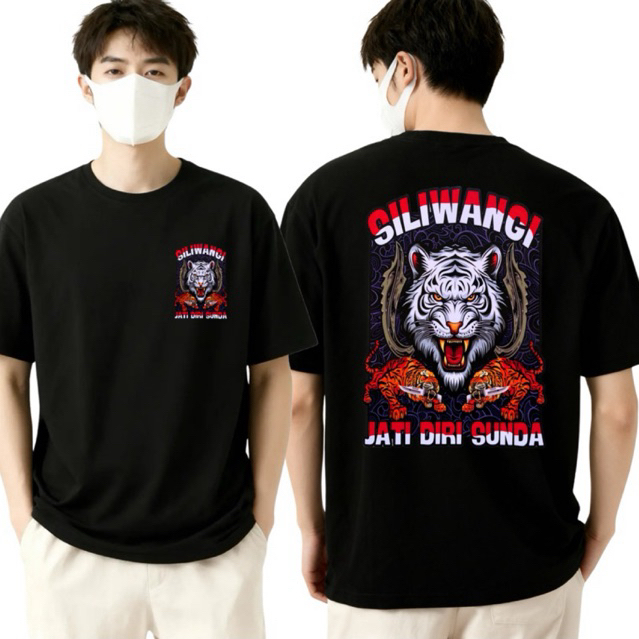 Kaos Distro Pria - Kaos Dewasa Unisex Pria dan Wanita - Kaos Motif Harimau Siliwangi Jati Diri Sunda