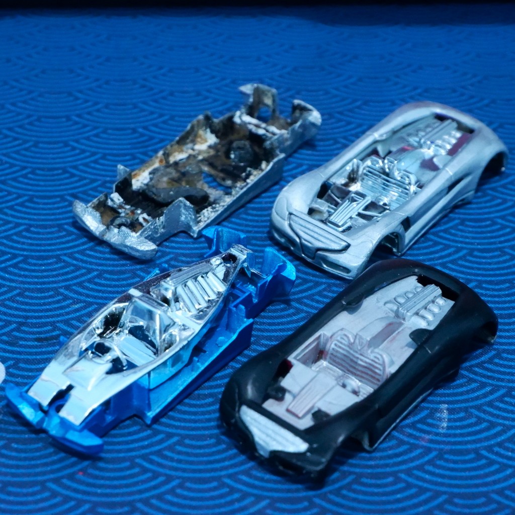 take all Hot Wheels Metaloid & Nitrium Bahan custom, beberapa part original Acceleracers, Bekas, Loo