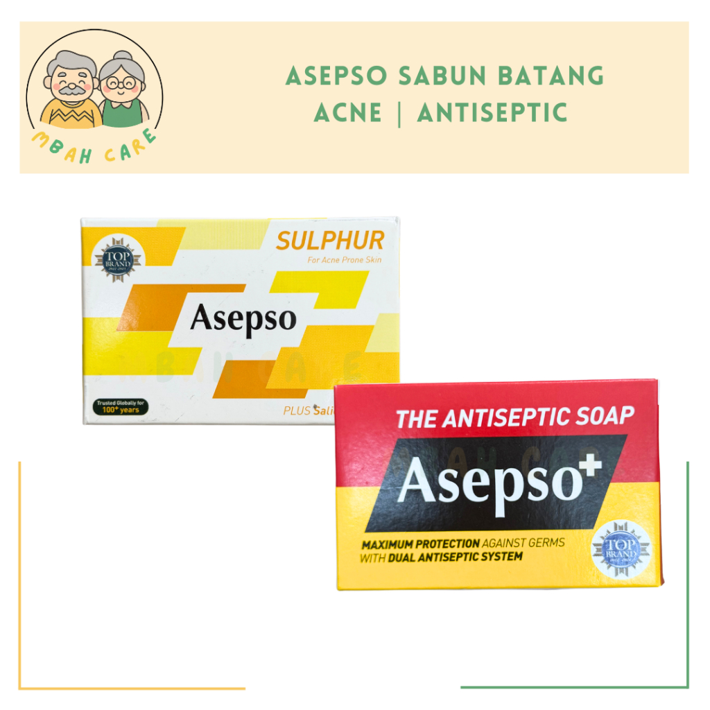Sabun Asepso Batang - Varian Sulphur Acne Prone Skin & The Antiseptic Soap Original