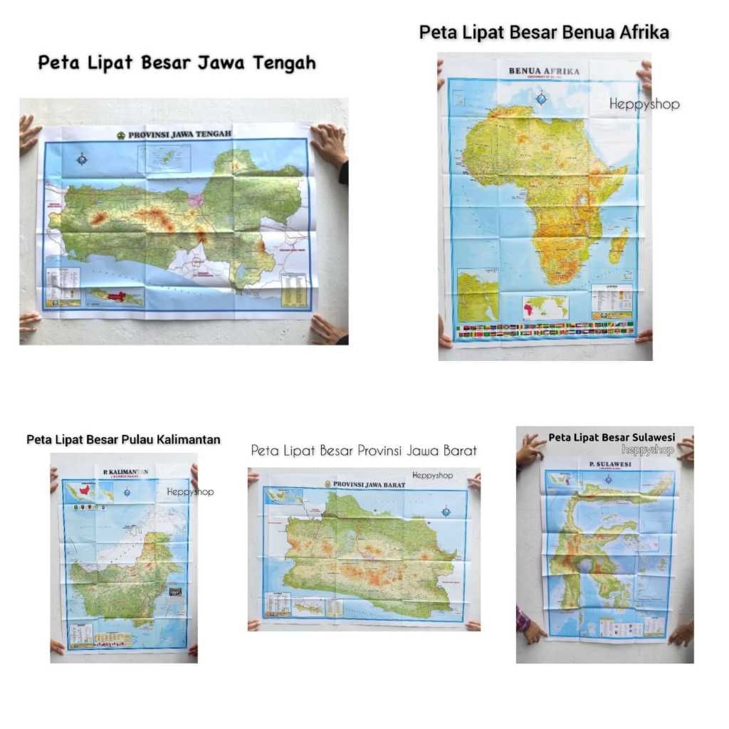 Peta Lipat Besar Dunia / Republik Indonesia /ASEAN / Asia / Amerika / Afrika / Jakarta / Jawa Barat 