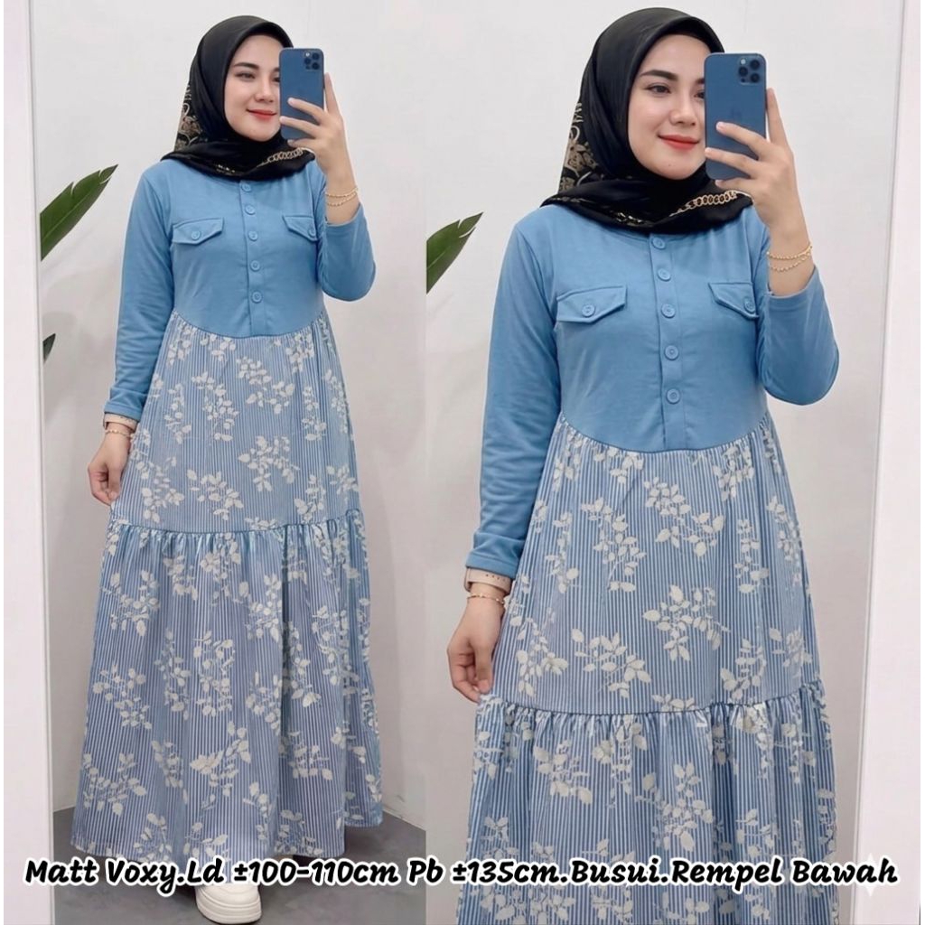 Gamis Voxy Bunga Busui / Gamis Wanita Bunga Busui / Gamis Busui Voxy Rempel Bawah