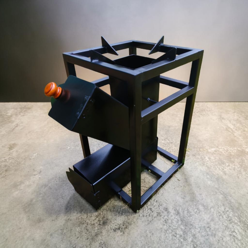 Kompor Rocket Stove Ukuran T40cm X 25 X 25 Bahan Bakar Kayu Kokoh Presisi