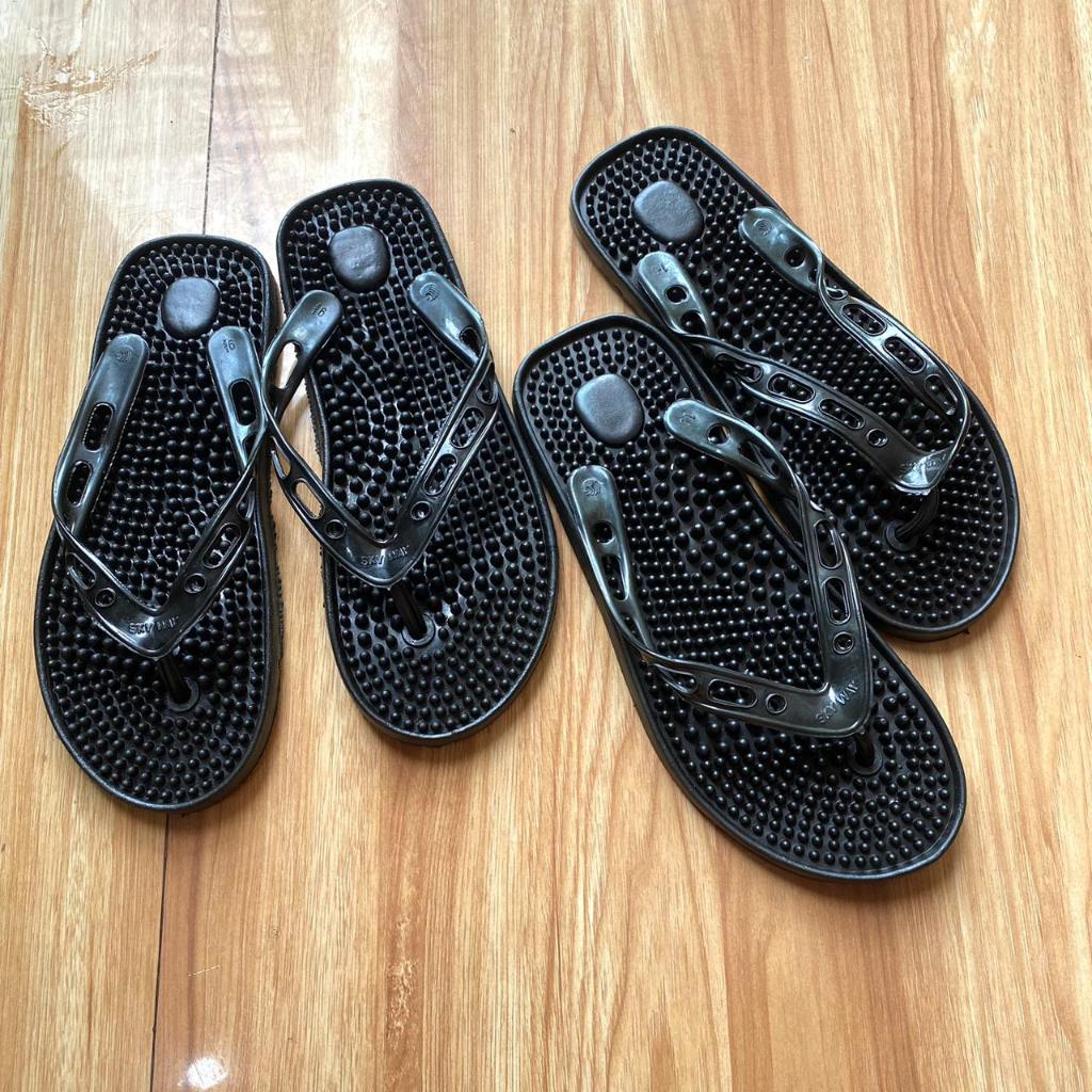 SANDAL JEPIT REMATIK HITAM MEREK SKYWAY SANDAL KESEHATAN REFLEKSI REMATIK DURI KECIL MODEL JAPIT WAR