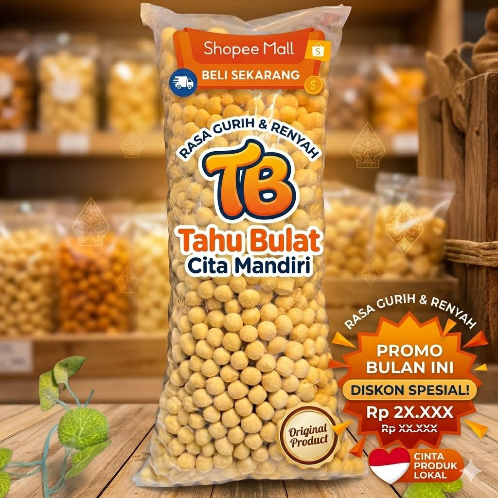 Tahu Bulat Mini Kering Renyah 250 gr, 500gr /1000gr (1kg) Tanpa Pengawet Oleh-Oleh Khas Tasikmalaya