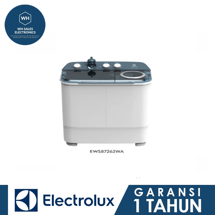 ELECTROLUX Mesin Cuci 2 tabung 8kg EWS98262WA / EWS 98262WA / EWS 98262 WA - GRADE A kardus Cacat ( 
