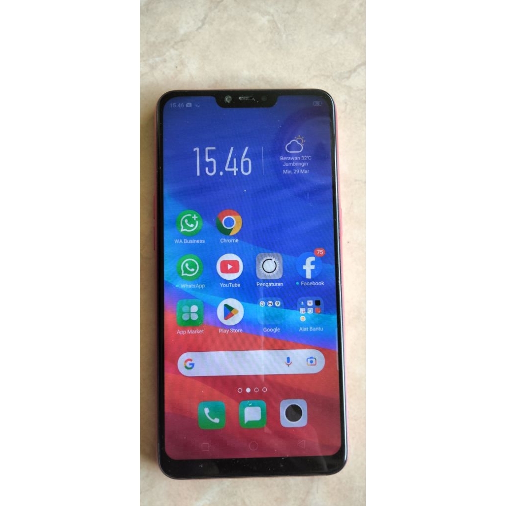 Mesin hp Oppo A3S hidup minus