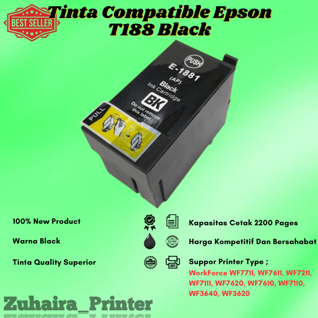 Tinta Catridge Compatible Epson T188 For Epson WF7711, WF7611, WF7211, WF7111