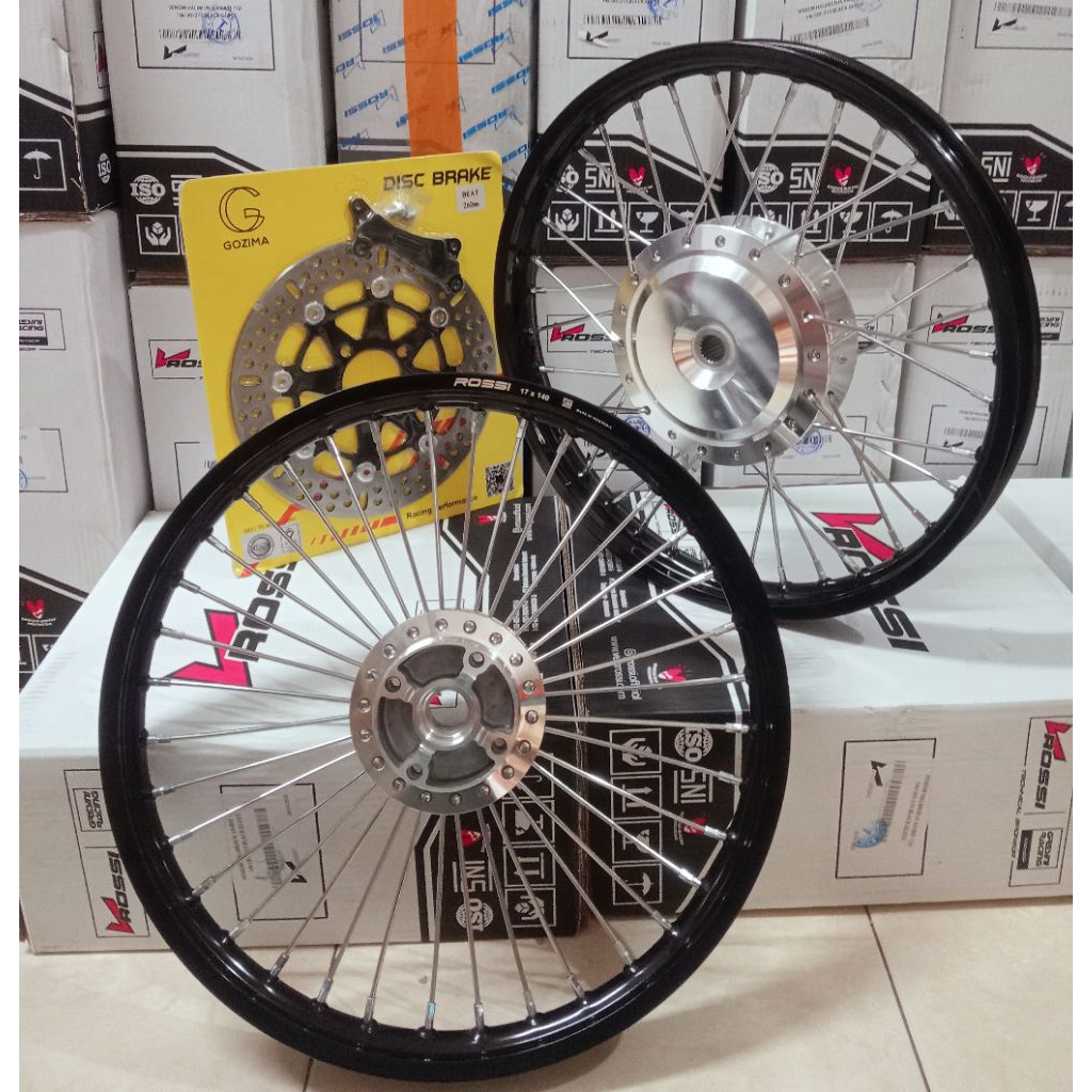 VELG/PELAK SET JARI JARI V ROSSI RING 17 HITAM UKURAN 140/140 PNP BEAT KARBU BEAT FI SCOOPY KARBU SC