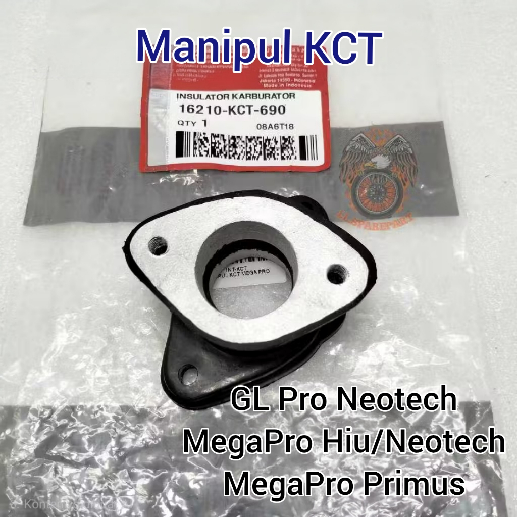 Manipul Intake Honda KCT Intek Karet Megapro Hiu Mega Pro Primus GL Pro NeoTech Intex Miring Manipol
