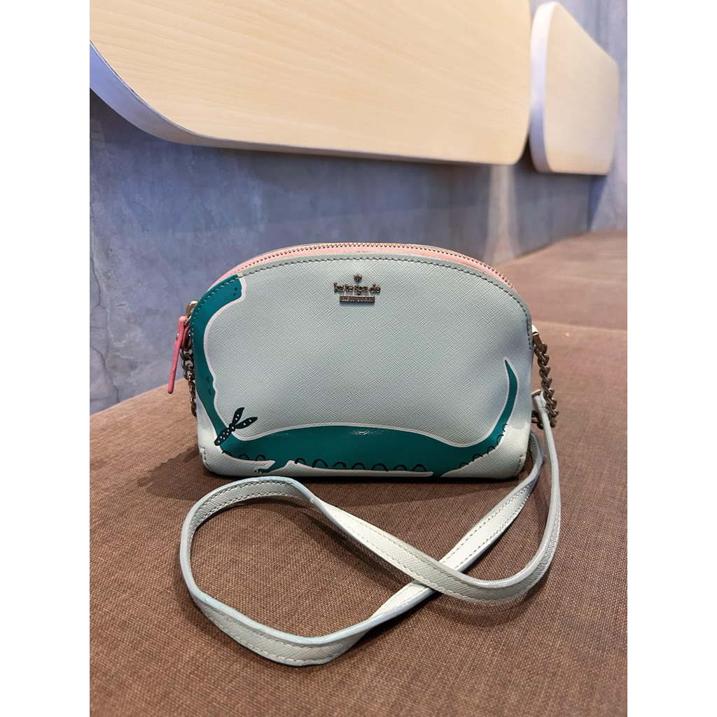ks dome colorful crocodile preloved auth (tas hijau unik)