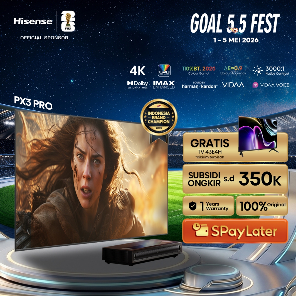 (BELI TV GRATIS TV) Hisense TV PX3-PRO Vidaa Laser TV 120 inch LPU Laser Engine Ultra Short Throw Te