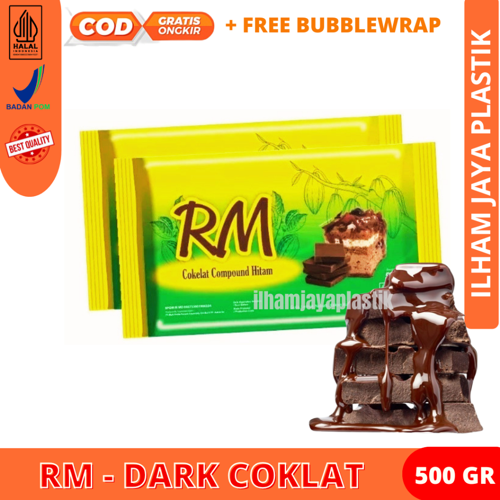 Cokelat Batang RM 500gr / Coklat Blok RM (Dark Chocolate Compound) / COKLAT BATANG 500 GRAM