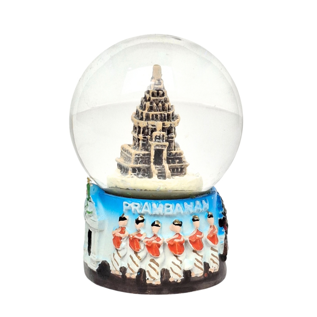 Souvenir snow globe snow ball Candi Prambanan oleh oleh negara Indonesia