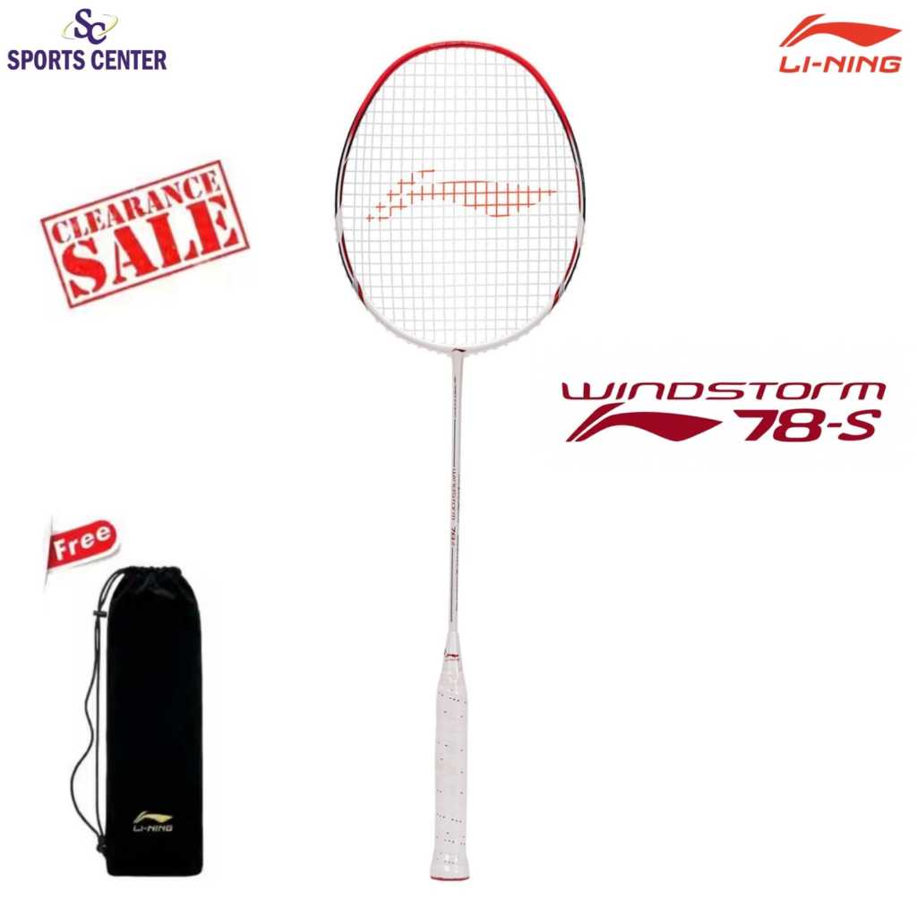 New Raket Badminton Lining Windstorm 78S / 78 S White Red