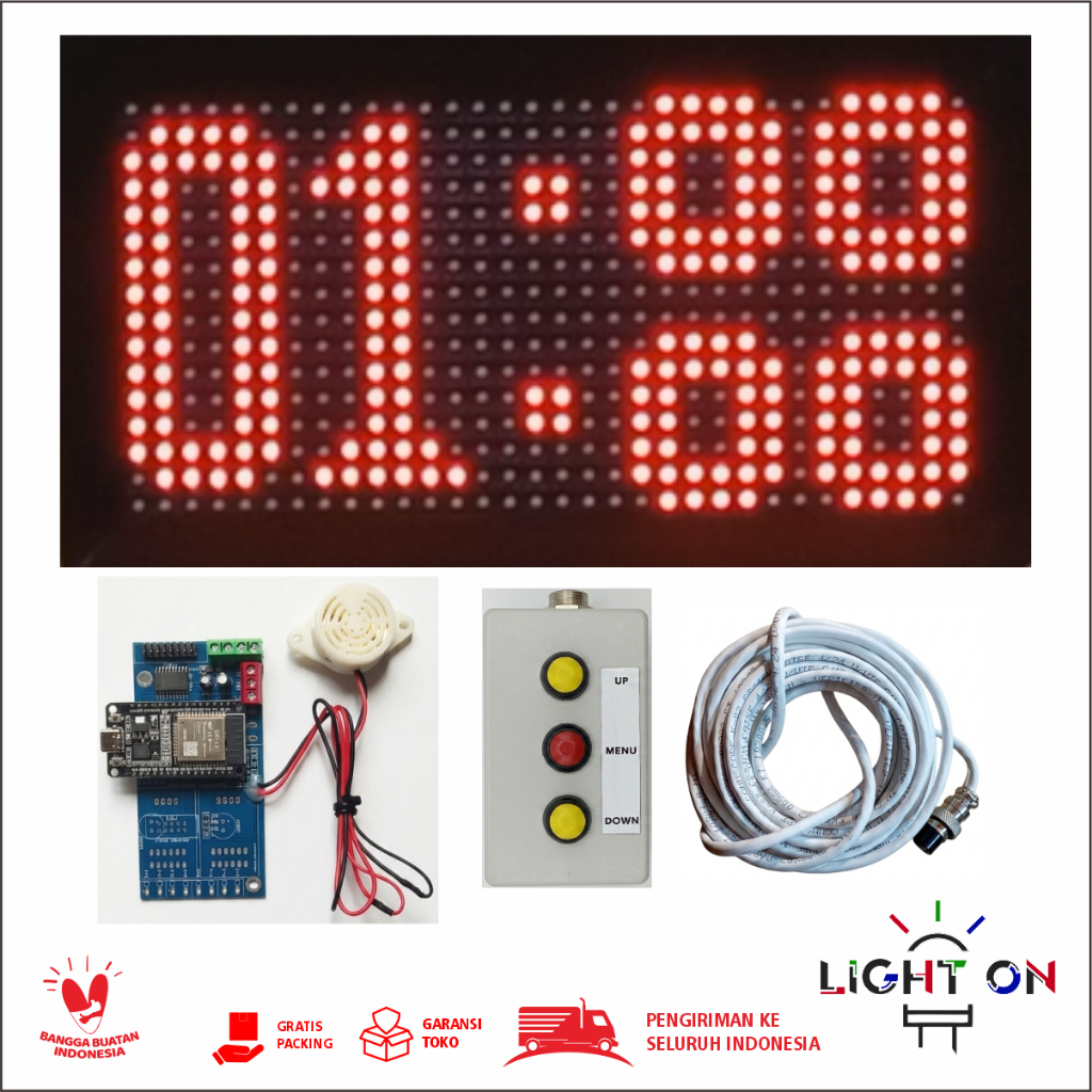 Modul Controller Display Timer Stopwatch Counter UP, DOWN, NO LIMIT - Panel P10 1 panel
