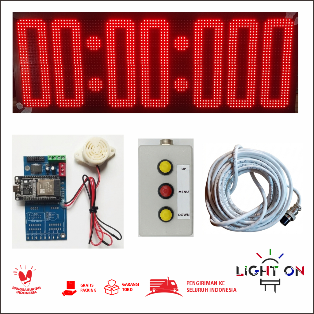 Modul Controller Display Timer Stopwatch Counter UP, DOWN, NO LIMIT - Panel P10 - 2x3 panel