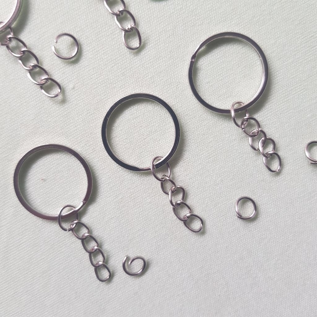 BESI GANTUNGAN KUNCI KEYCHAIN RING GEPENG/PIPIH UKURAN 2.5 CM+JUMP RING KUAT