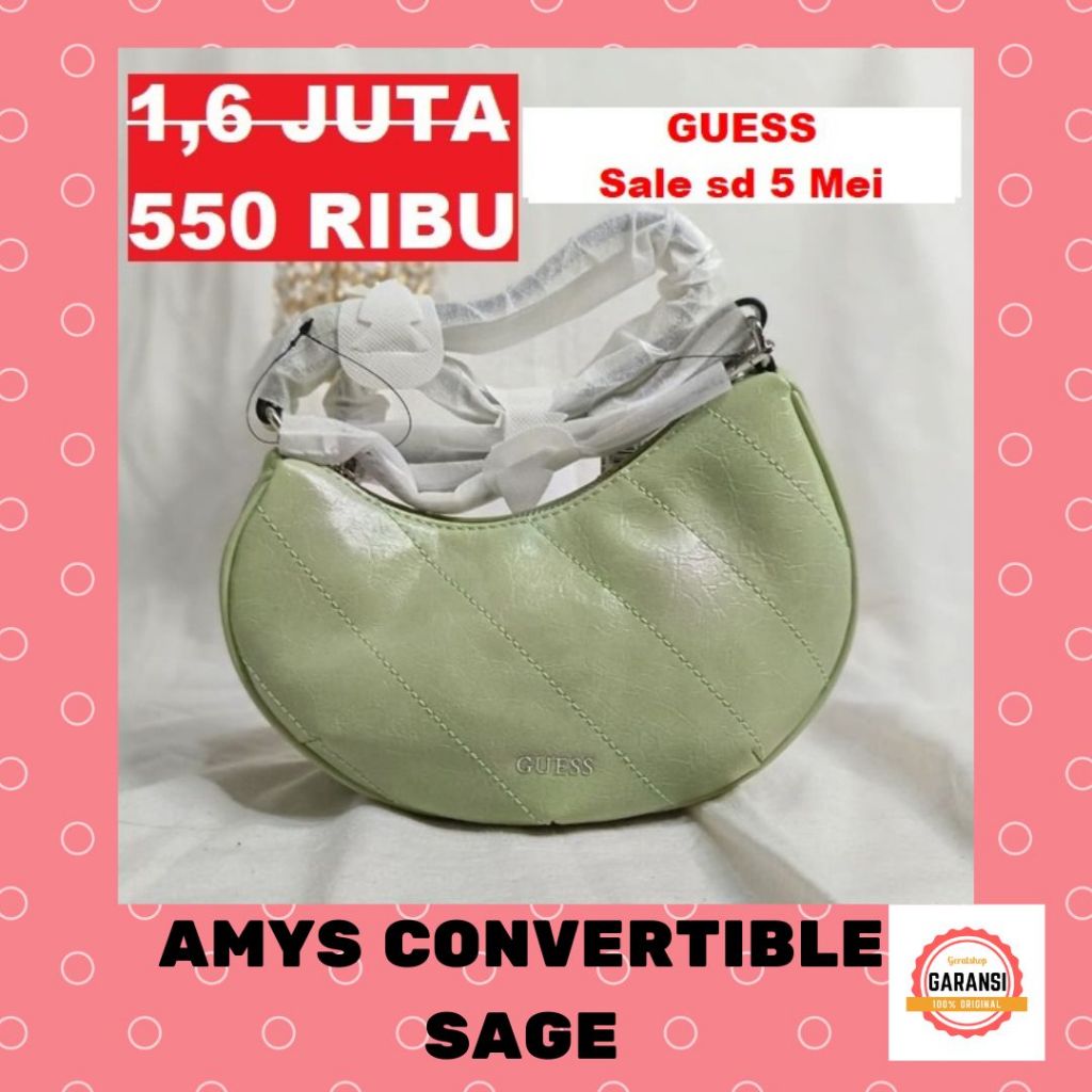 Tas selempang wanita sale GUESS seri AMYS CONVERTIBLE 100% original store