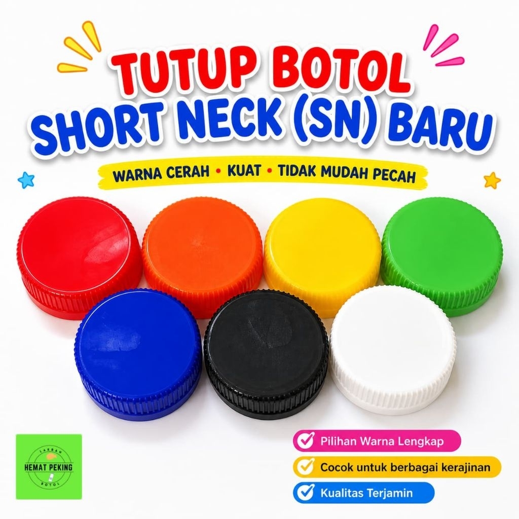 Tutup Botol Plastik SN Short neck Almond SEGEL