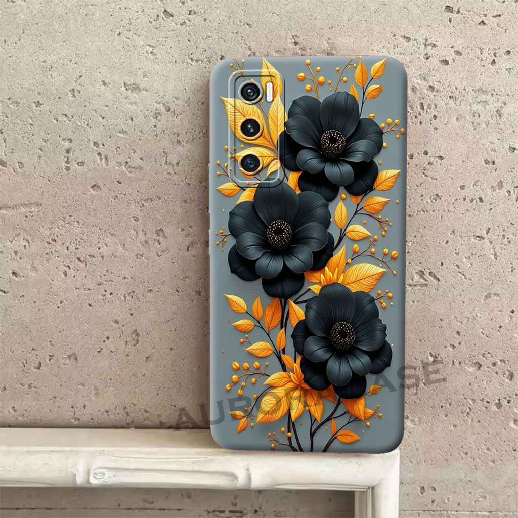 Case Kompatible Untuk Hp Vivo V20se - Softcase - K017 - Motif Bunga - Case Kekinian  - Procamera