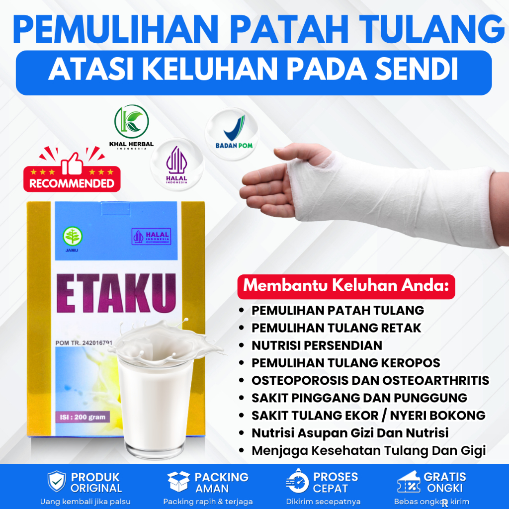 Obat Patah Tulang Kaki dan Tangan - Tulang Bergeser - Kaki Bengkak - Susu Untuk Pengapuran Tulang -K