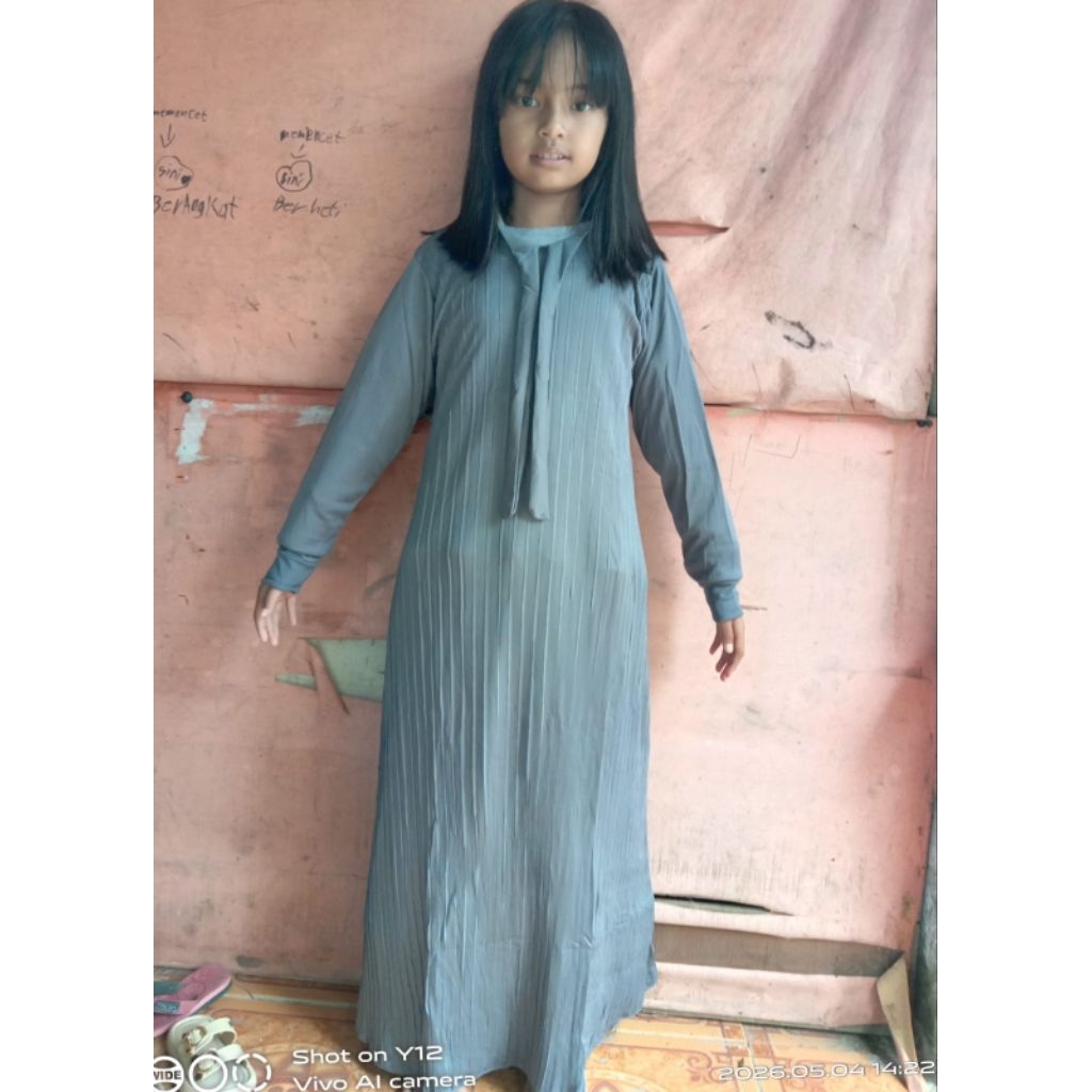 Gamis plisket gamis anak harian adem dan nyaman