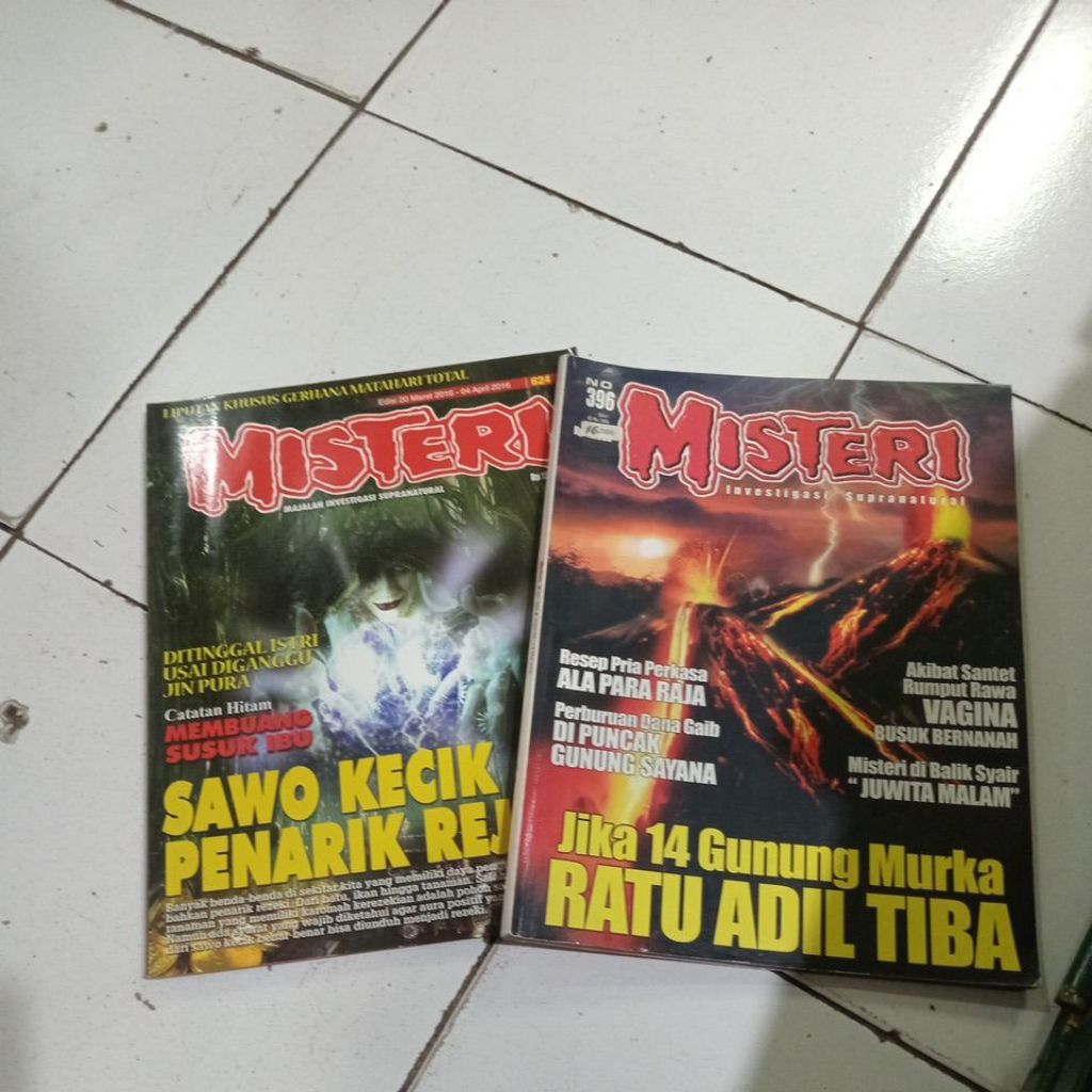 2 MAJALAH MISTERI 2016/2006 BUKU BEKAS