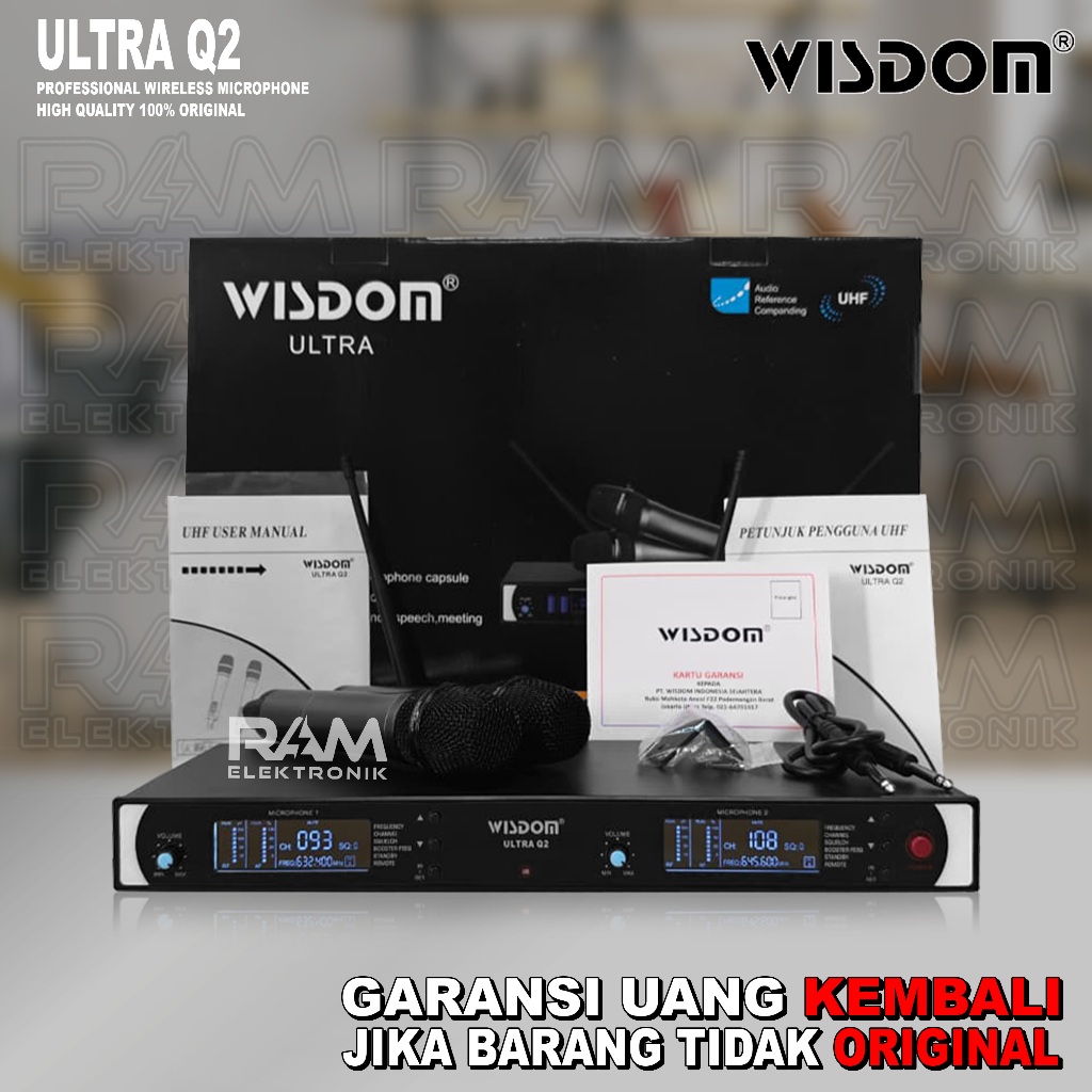 Mic Wireless WISDOM Q2 / Q-2 Dual 2 Handle Original