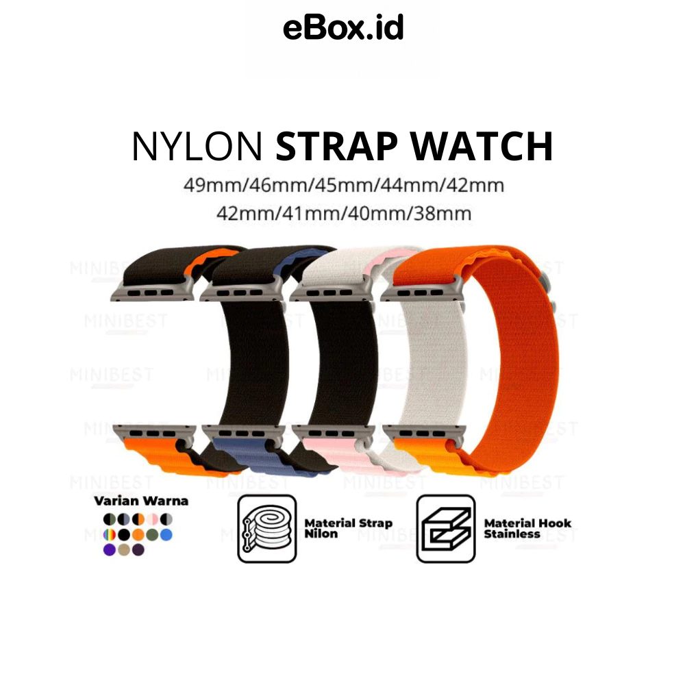 Minibest Nylon Loop Strap Apple Watch Ultra 2 & Series 10–1 44mm Soft Band Compatible Smartwatch