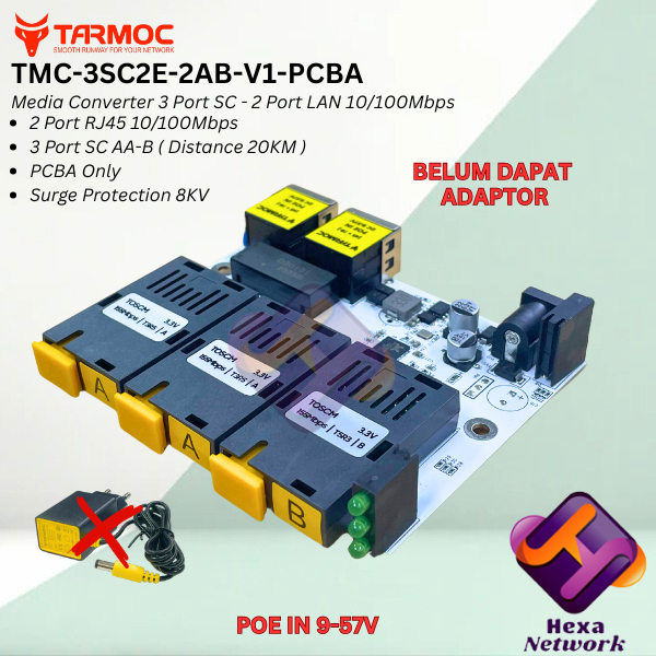 Tarmoc Media Converter 3 SC 2 LAN 10/100 Board 3 Port FO 2 Port Rj45 Board 3FO 2LAN / 3 FO 2 LAN Boa