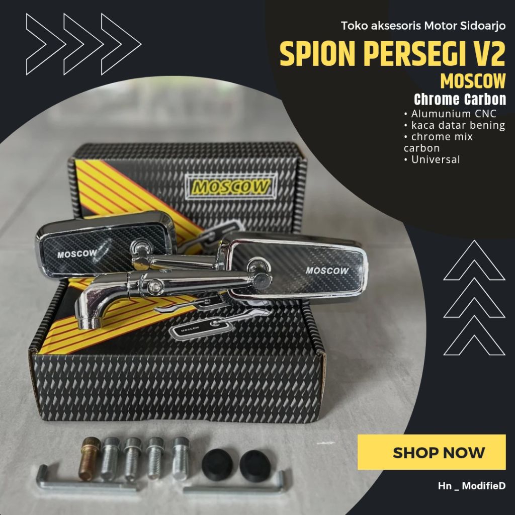 Spion Kaca Moscow Hexa Carbon Universal Motor