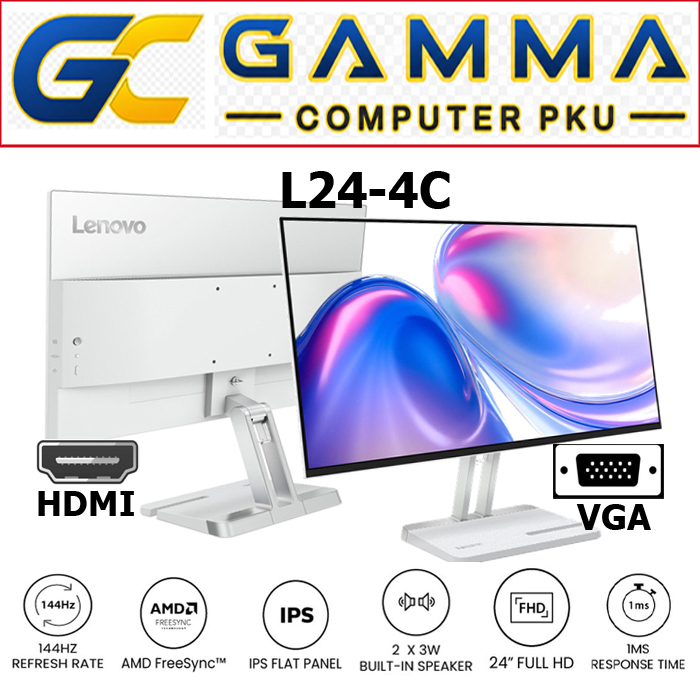 MONITOR LENOVO L24-4C 24 INCH IPS 144 HZ FHD HDMI VGA SPEAKER / MONITOR 24 INCH