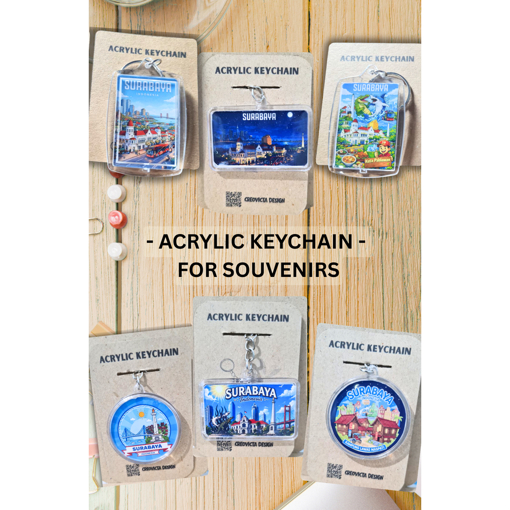 Gantungan Kunci Surabaya Akrilik | Souvenir Ikon Surabaya | Oleh Oleh Surabaya