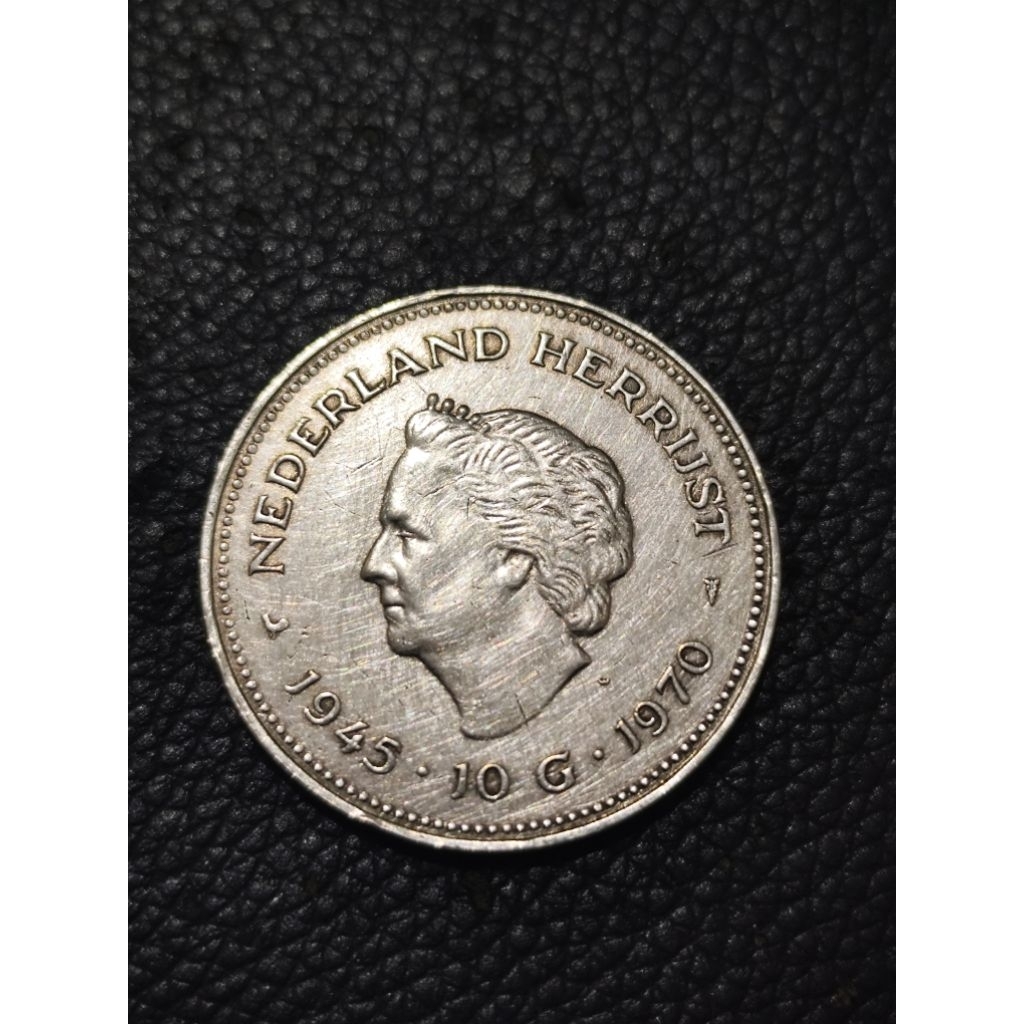 koin kuno perak 10 gulden juliana