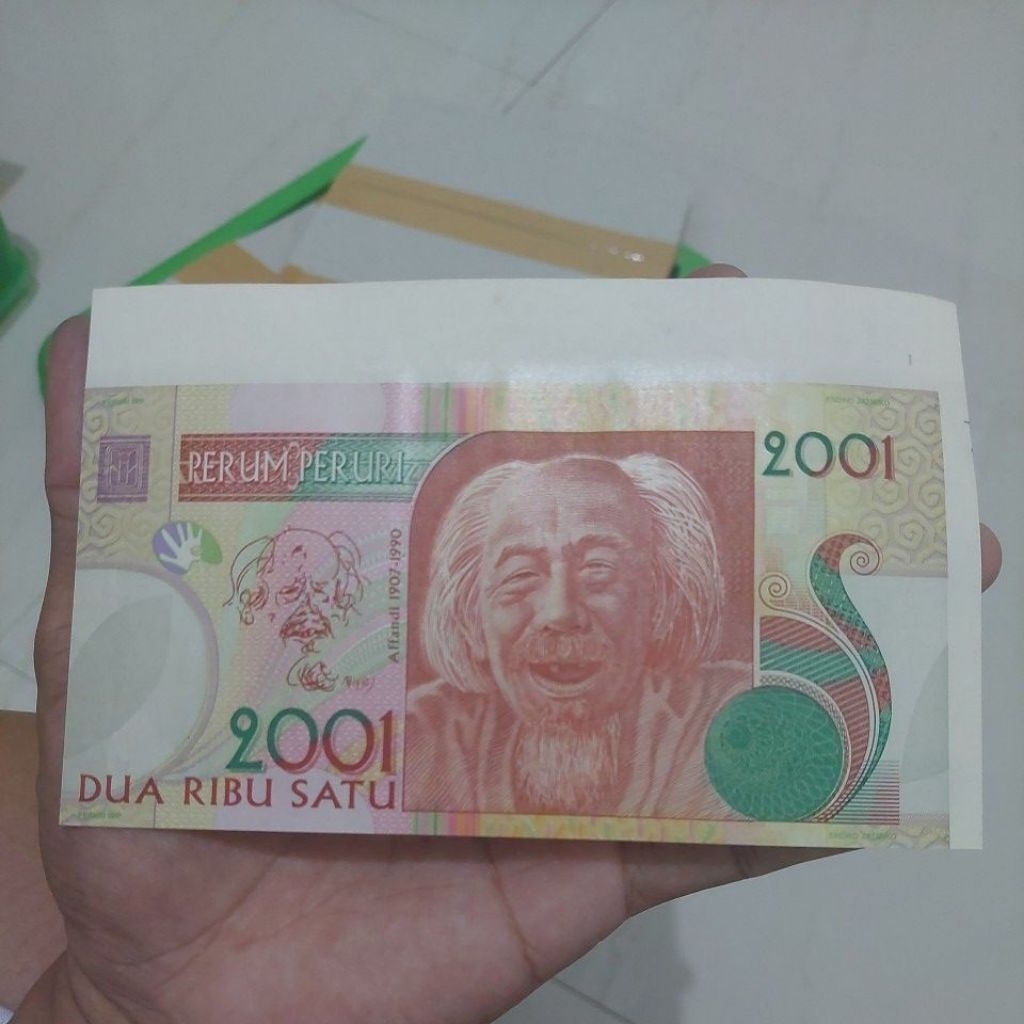 Test note affandi pojok kanan atas miscut asli.