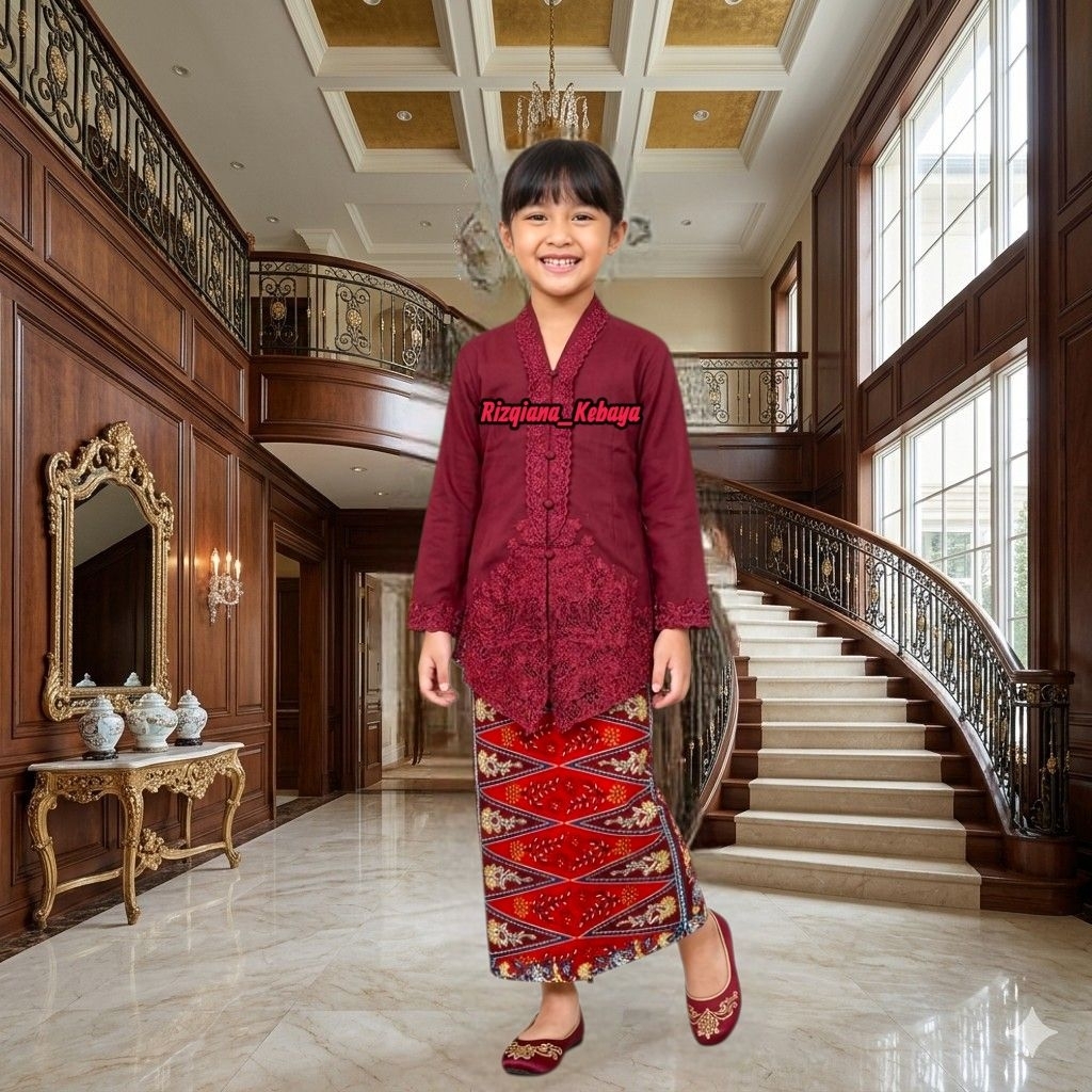 SETELAN KEBAYA ENCIM ANAK MODEL SENADA // KEBAYA ENCIM ANAK SD // KEBAYA ENCIM ANAK PEREMPUAN // KEB