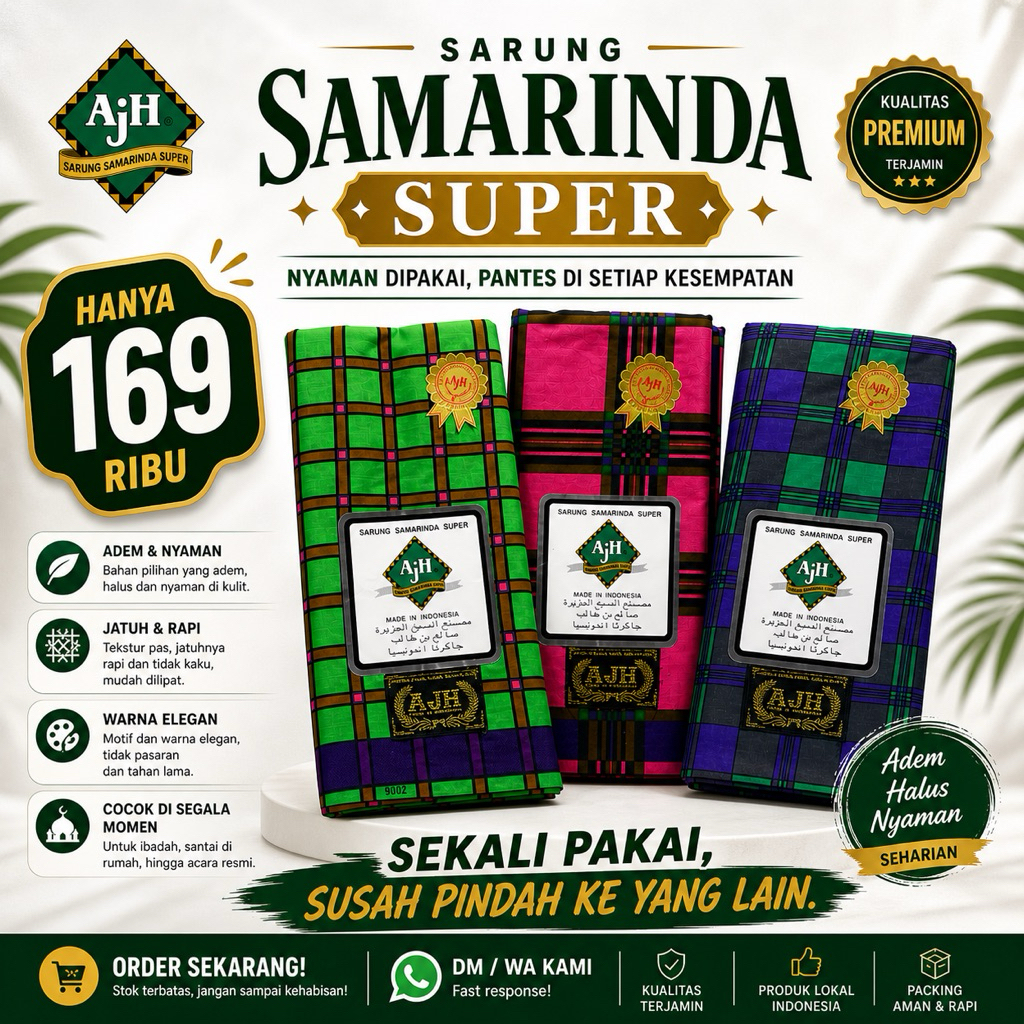 COD SARUNG PRIA SARUNG SAMARINDA SUPER SARUNG AJH LEBARAN