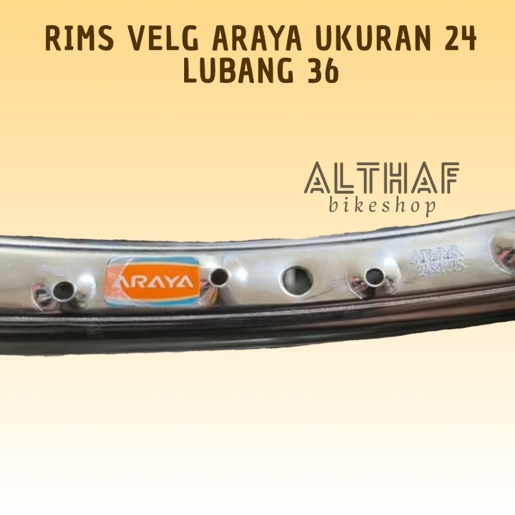 Rims Velg 24 Araya 36 Hole Besi Chrome