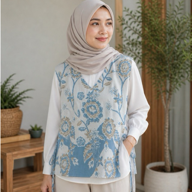 Vest Rompi Bolak Balik / Outer Batik Wanita Modern