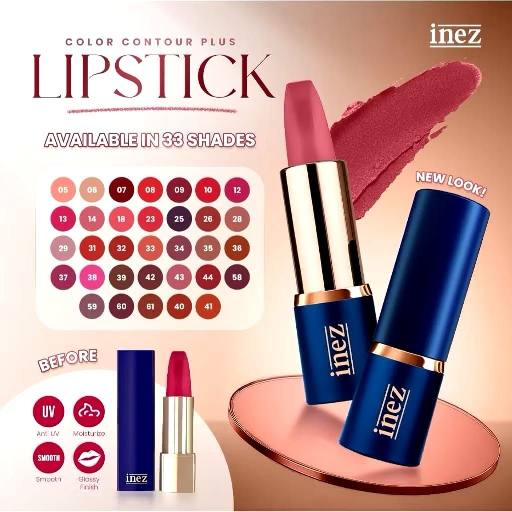 Inez Colour Contour Plus Lipstik/Lipstik Inez/Lipstik Inez Putar