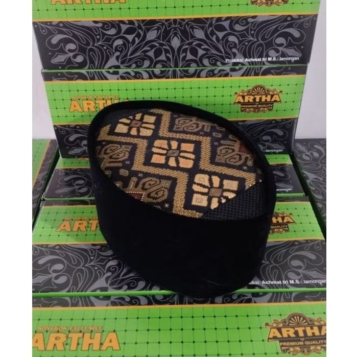 Peci hitam songkok kopiah ac atasan kain songket