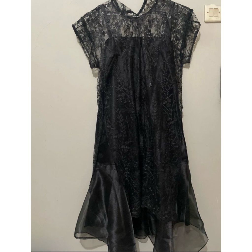 Black Lace Dress / Dress Brokat Hitam Elegant