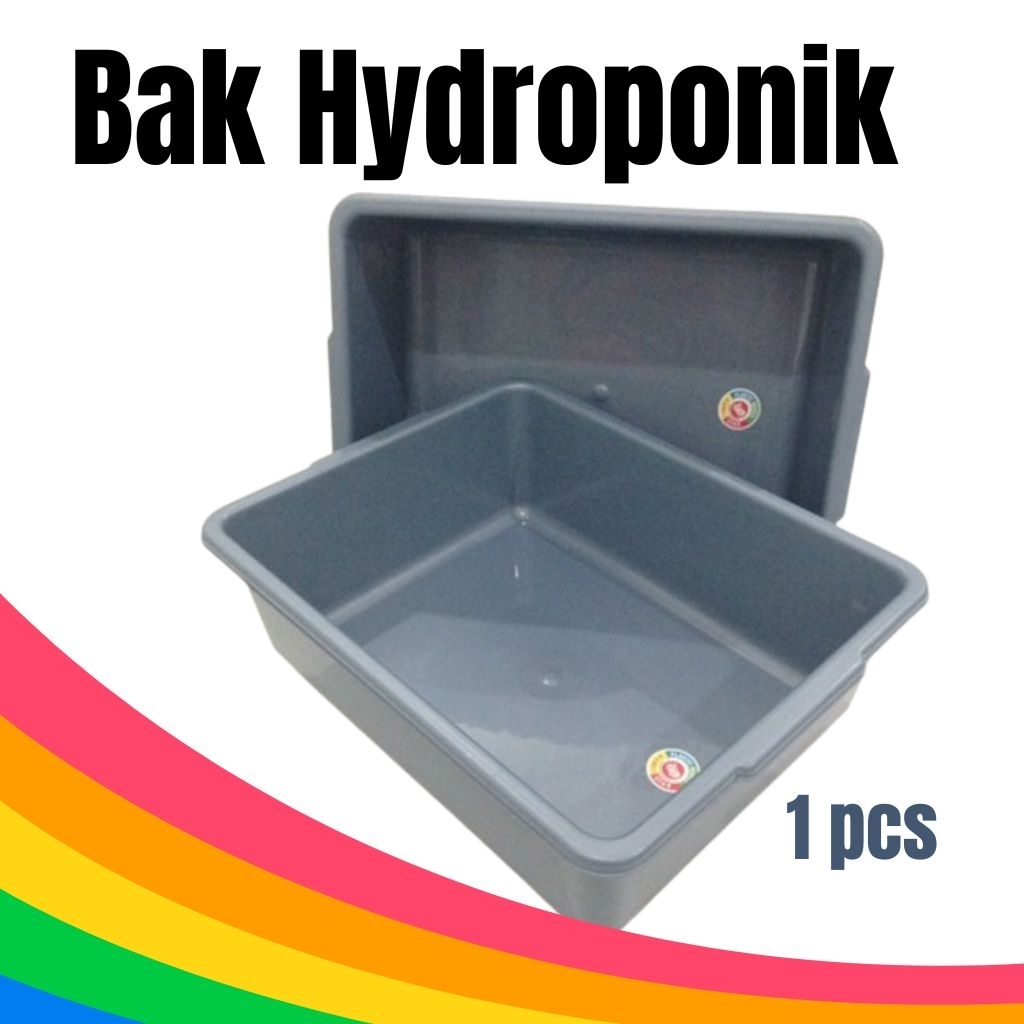 Bak Hydroponik Persegi Panjang baskom segi plastik sayur sayuran buah hidroponik wick system wik fla