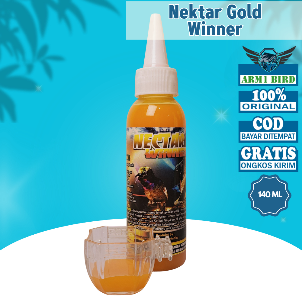 Nektar Gold Winner 140ml Pakan Kolibri Pleci Sogon Premium Nektar Burung Kecil Cepat Gacor