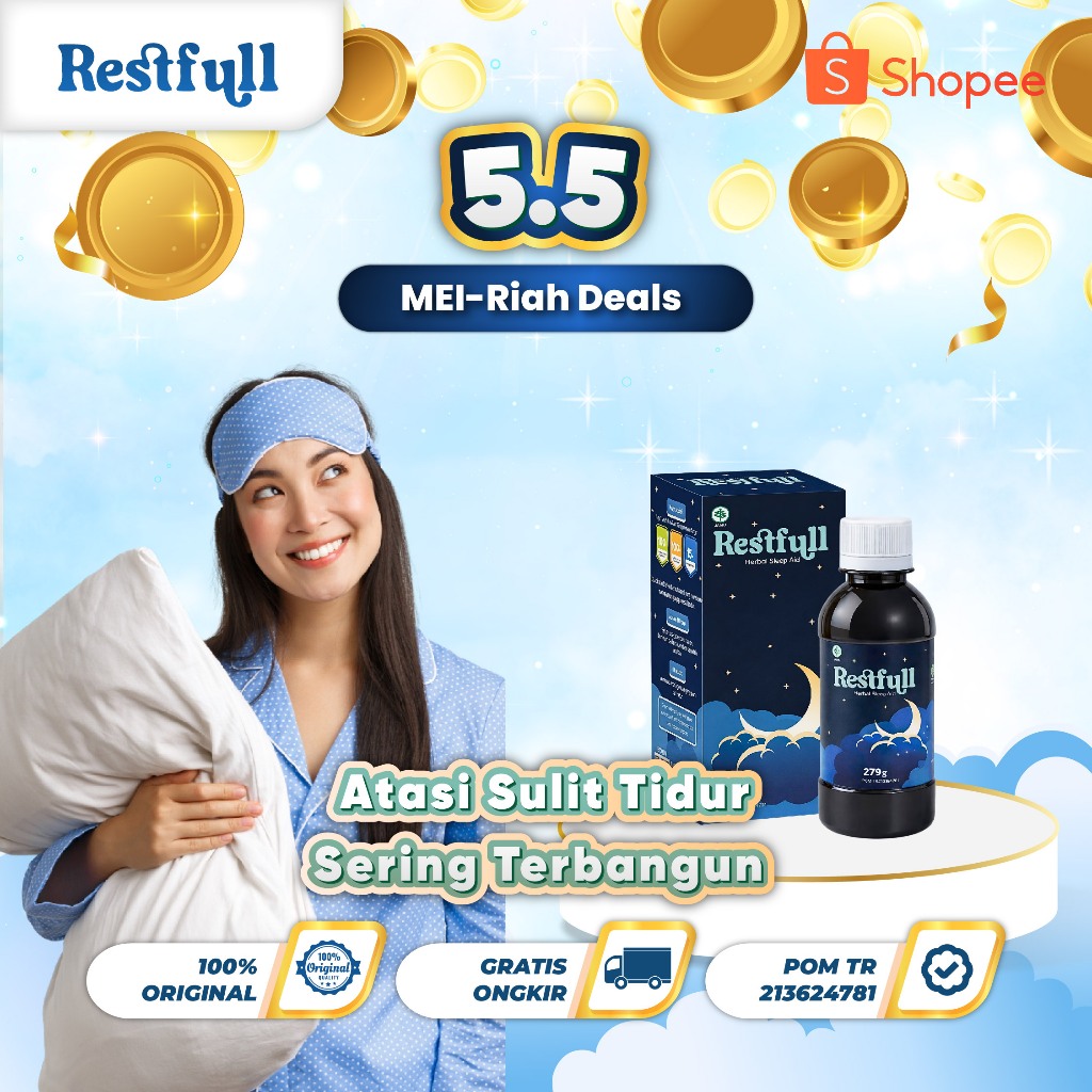 Bantu Atasi Sulit Tidur dan Sering Terbangun Tengah Malam - 1 Botol Restfull Insomnia - Ekstrak Akar
