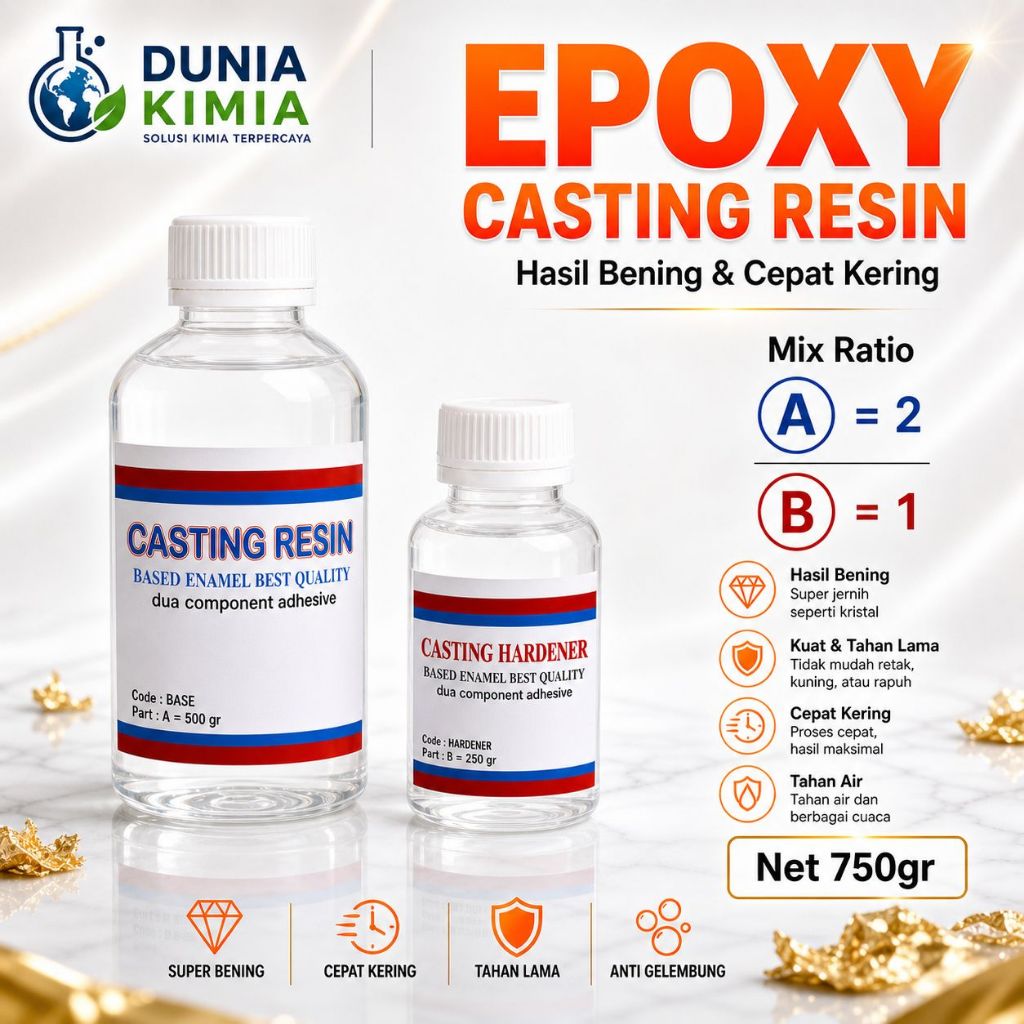 Epoxy Resin Bening - Casting Resin 750Gr - Resin Table Top  - Resin Meja Kayu