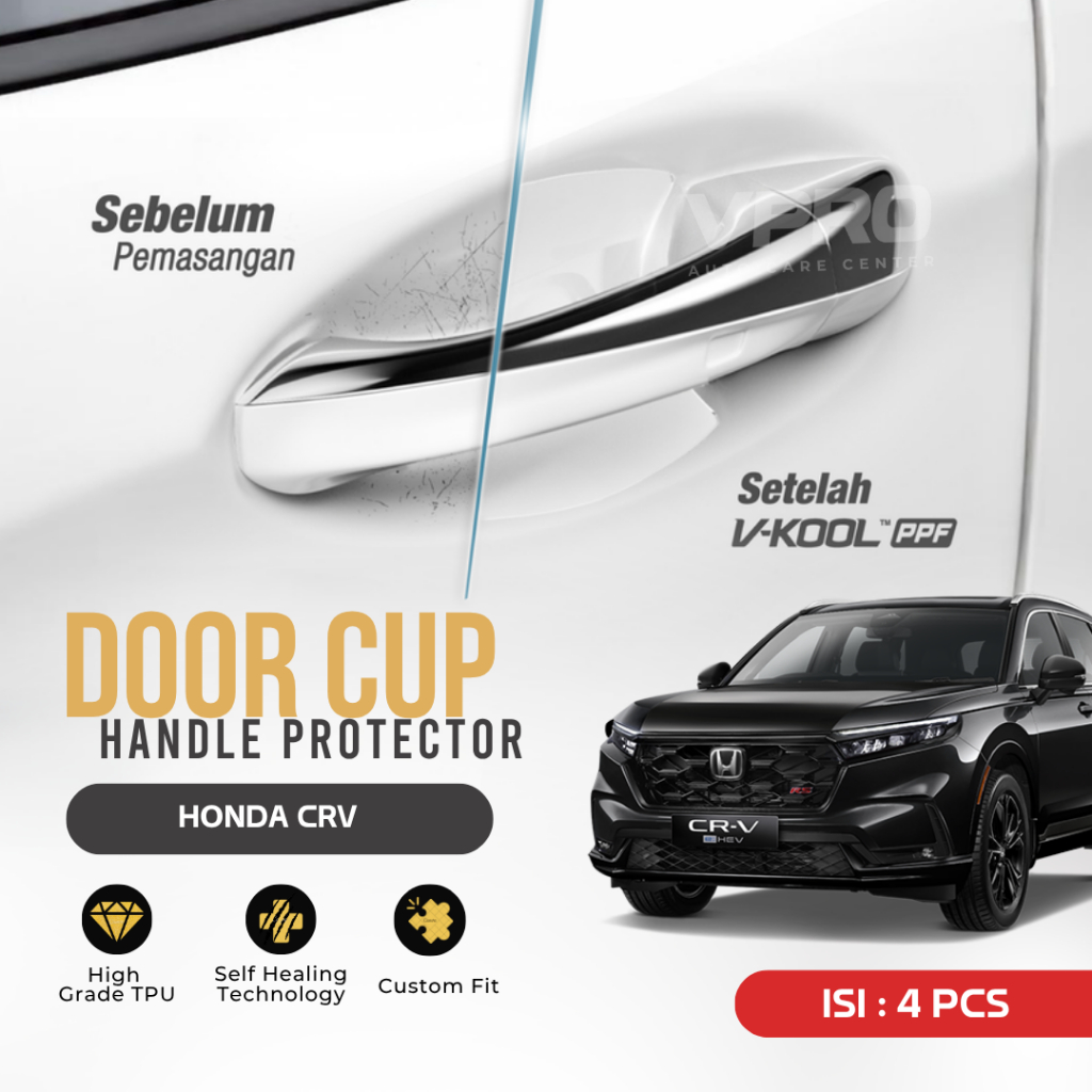 V-KOOL PPF DOORCUP - HONDA BRIO / Pelindung Door Handle Mobil