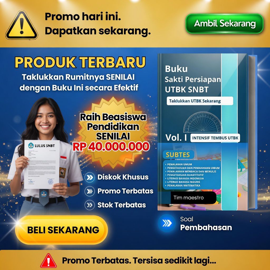 BUKU UTBK SNBT TPS & Literasi Lengkap | Soal + Pembahasan | Latihan Intensif Lolos PTN Favorit