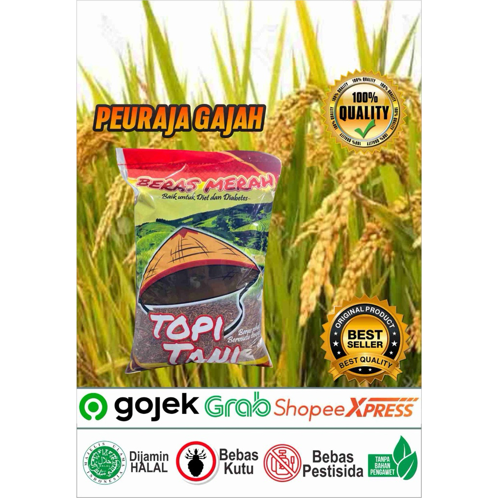 Beras Merah cap topi tani premium 5 kg