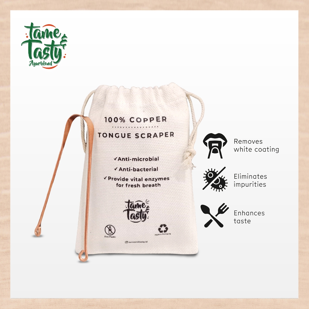 Alat Pembersih Lidah 100% Copper - Tongue Scraper from India